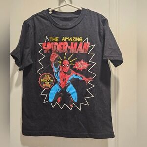 Kids sz XS 6/7 Marvel The Amazing Spider-Man Graphic Tee Black Comic Style Shirt